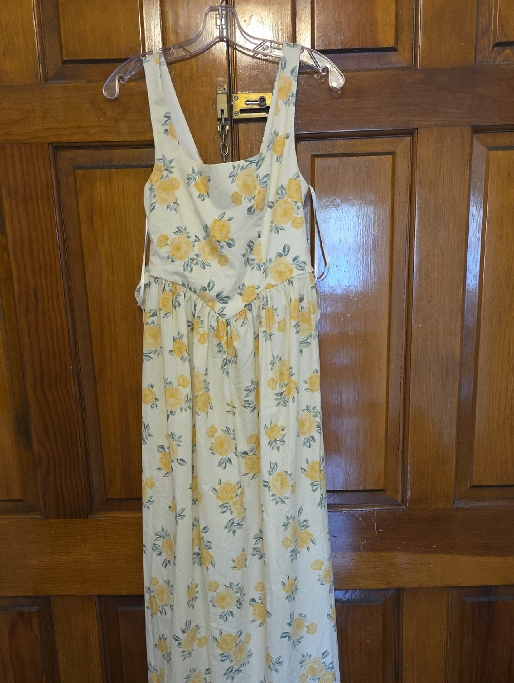 Primark Yellow Floral Corset Midi Dress